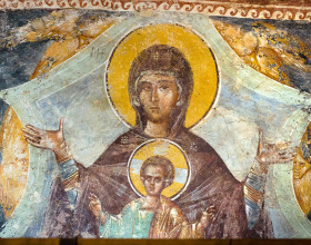 Virgin and Christ Child. Fresco in Chora Church, Istanbul
