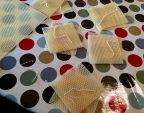 Sheets of beeswax and wicks